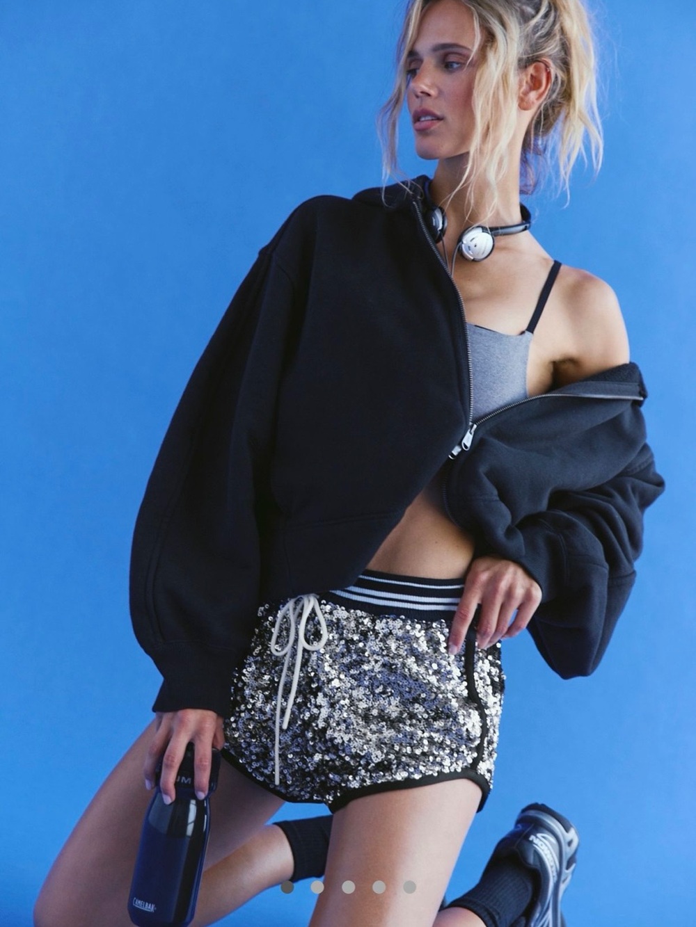 We The Free Black Sequin Bike Shorts